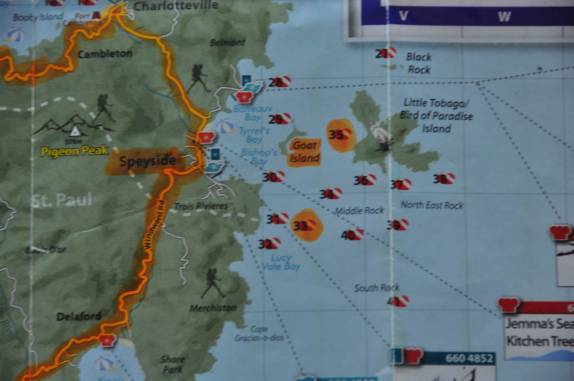 Pontos de mergulho em Speyside - Tobago